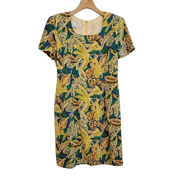 Maggy London Dresses & Skirts - Vintage Maggy London Silk Midi Dress Colorful Floral Size 10 EUC